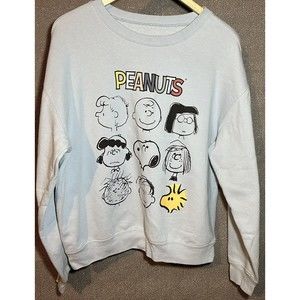 Peanuts large light baby blue Unisex Sweatshirt Pullover Sweater features P